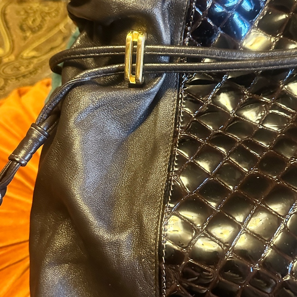 Soft Brown Leather With Pattern Leather Crocodile… - image 5